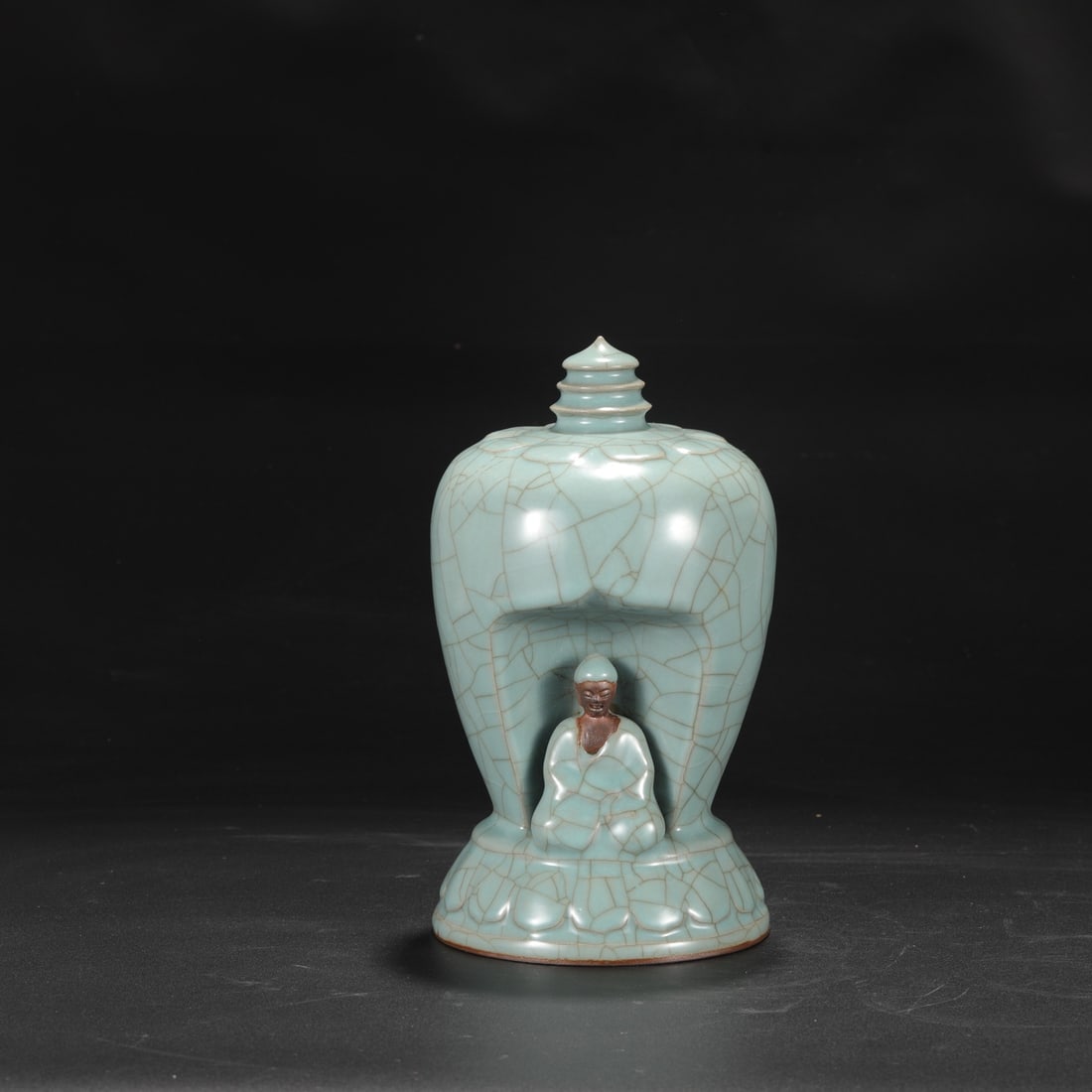 A Southern Song Dynasty official kiln celadon imperial Buddha shrine, "Shoucheng Hall," formerly in (1 of 7)