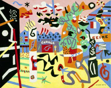 Stuart Davis "Report from Rockport, 1940" Offset Lithograph: Stuart Davis was an American modernist painter born on December 7, 1892, in Philadelphia, Pennsylvania. He is known for his bold, colorful paintings that combined elements of Cubism, Fauvism, and the
