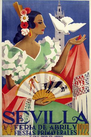 "Seville April Fair and Spring Festivals, 1922" Poster (1 of 1)