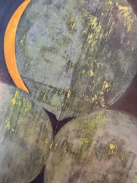 Donald Sultan "Three Molding Lines and a Clementine" Print. (1 of 6)