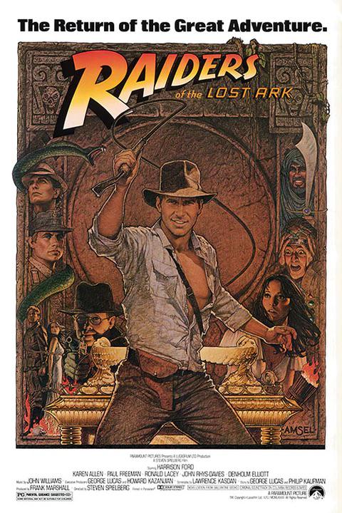 Indiana Jones "Raiders of the Lost Ark, 1981" Poster: Indiana Jones is a fictional character and the protagonist of a film franchise created by George Lucas and Steven Spielberg. The character first appeared in the 1981 film "Raiders of the Lost Ark" and