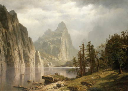 Albert Bierstadt "Merced River, Yosemite Valley, 1866" Print: Albert Bierstadt (1830-1902) was a German-American painter known for his grandiose landscapes of the American West. He is considered one of the most prominent painters of the 19th century, particularl