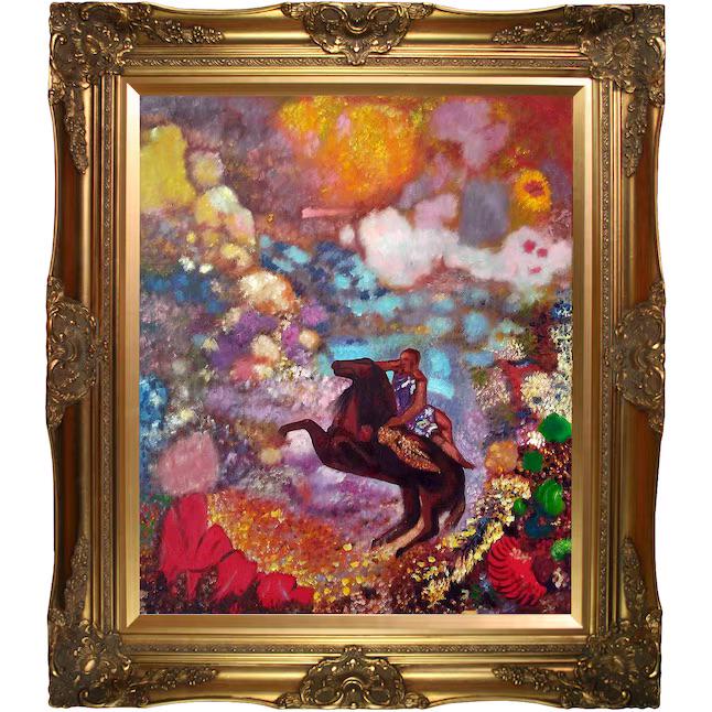 Odilon Redon "Muse on Pegasus, 1900" Painting: Odilon Redon (1840-1916) was a French symbolist painter and printmaker known for his imaginative and dreamlike works. He was born on April 20, 1840, in Bordeaux, France.Redon initially trained in arch