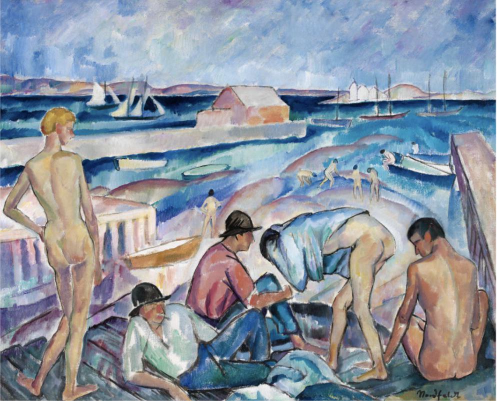 Birger John Olsson Nordfeldt "Figures on the Beach, Provincetown, 1916" Offset Lithograph (1 of 1)