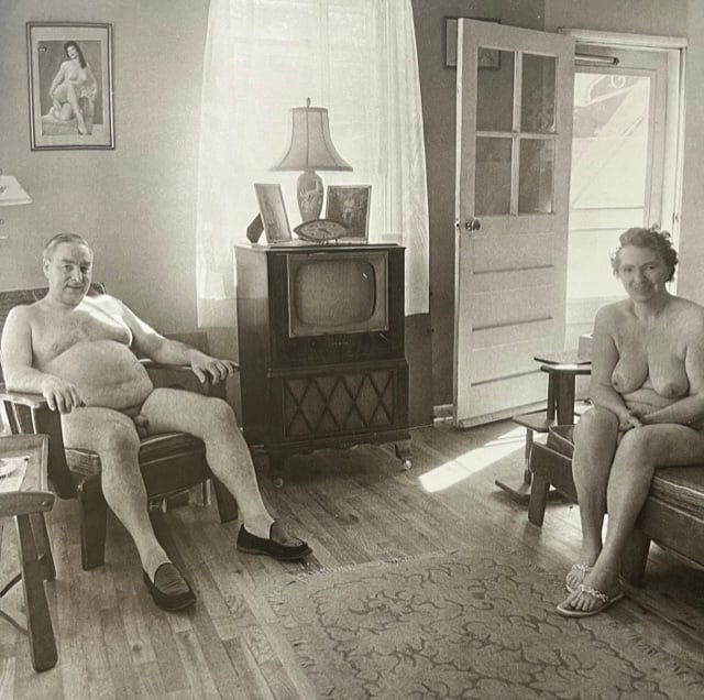 Diane Arbus "Old & Naked" Print.: Diane Arbus (1923-1971) was an American photographer known for her compelling and often controversial portraits of people on the fringes of society. She was born on March 14, 1923, in New York City. A