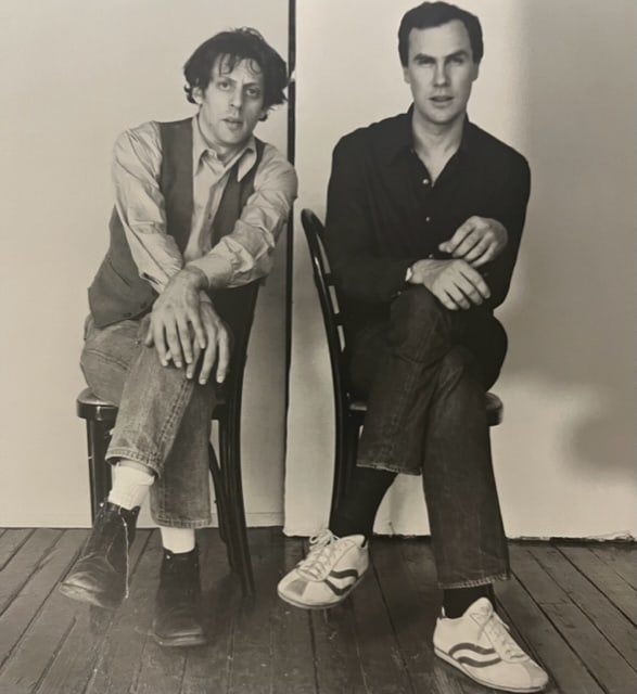 Robert Mapplethorpe "Philip Glass and Robert Wilson" Print.: Robert Mapplethorpe (1946-1989) was an American photographer known for his controversial and provocative black-and-white photographs. He was born on November 4, 1946, in Floral Park, New York. Mapplet