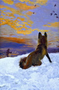 Jamie Wyeth "Island Fox, 2013" Offset Lithograph: Jamie Wyeth (born July 6, 1946) is an American realist painter known for his detailed and evocative works. He comes from a renowned artistic family, as the son of Andrew Wyeth and the grandson of N.C.