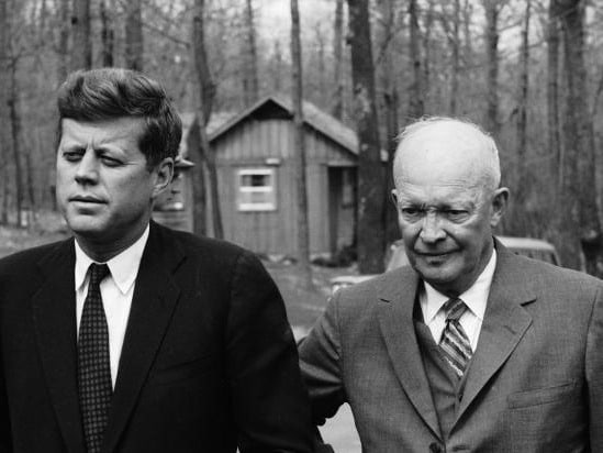 John F. Kennedy, Dwight Eisenhower, Camp David Print (1 of 1)