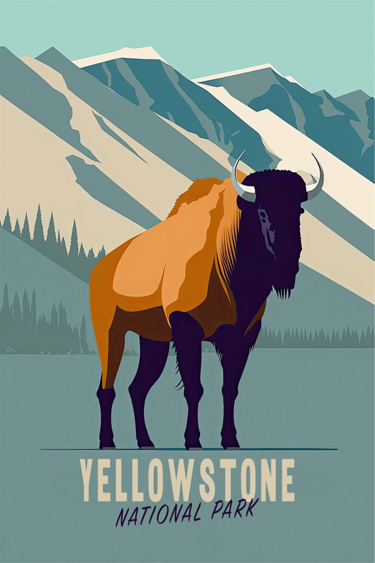 Yellowstone National Park Travel Poster (1 of 1)