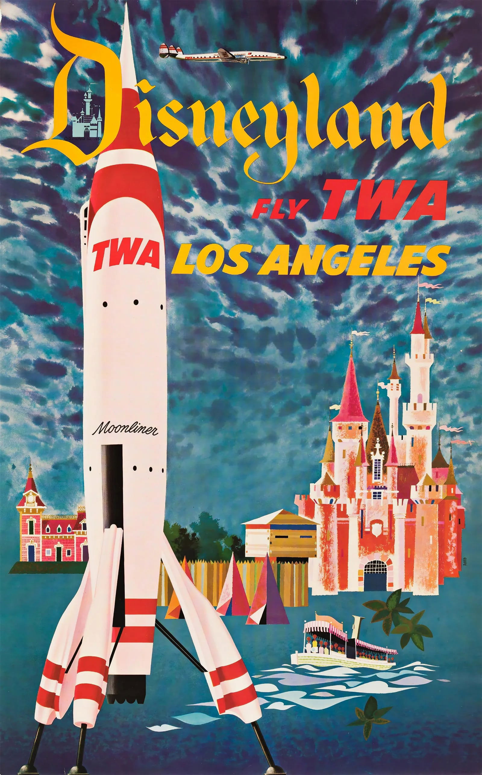 Disneyland "FLY TWA, LOS ANGELES, 1950's" Poster (After) (1 of 1)