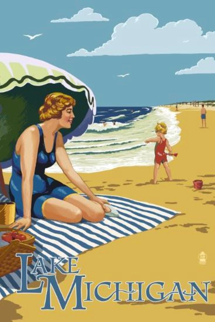 Lake Michigan, Travel Poster (1 of 1)