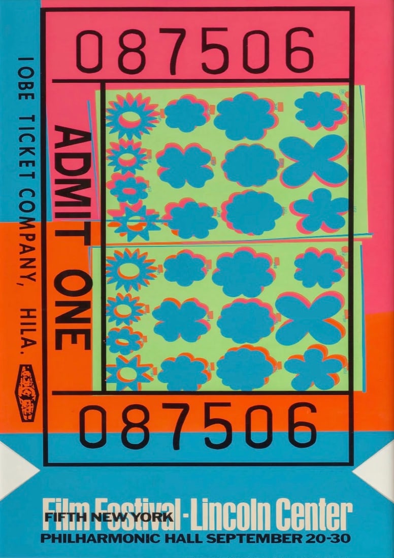 Andy Warhol "Lincln Center Film Festival" Print: "Andy Warhol, a pioneering figure in the Pop Art movement, is renowned for his innovative approach to art, celebrity culture, and consumerism. Born in 1928, Warhol's contributions have left an indelib