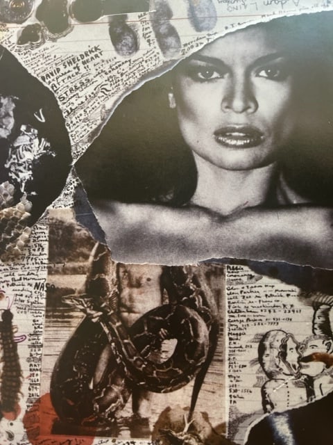 Peter Beard "Untitled" Print.: Peter Beard (1938-2020) was an American artist, photographer, and writer known for his unique style of combining photography, collage, and text. He was born in New York City and developed a passion fo