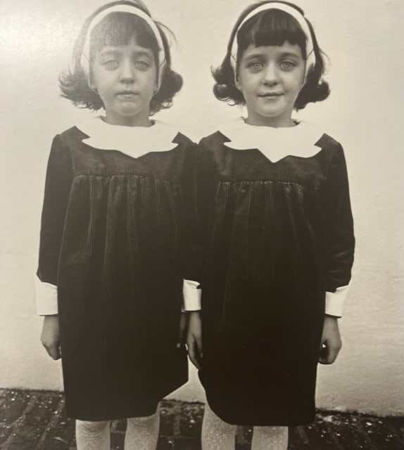 Diane Arbus "Identical Twins" Print.: Diane Arbus (1923-1971) was an American photographer known for her compelling and often controversial portraits of people on the fringes of society. She was born on March 14, 1923, in New York City. A