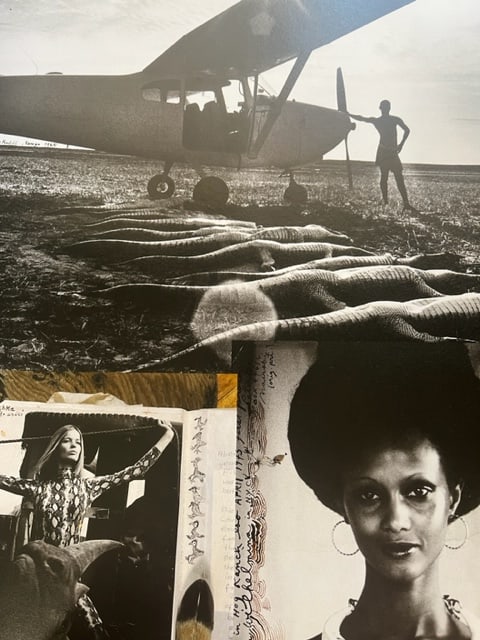 Peter Beard "Untitled" Print.: Peter Beard (1938-2020) was an American artist, photographer, and writer known for his unique style of combining photography, collage, and text. He was born in New York City and developed a passion fo