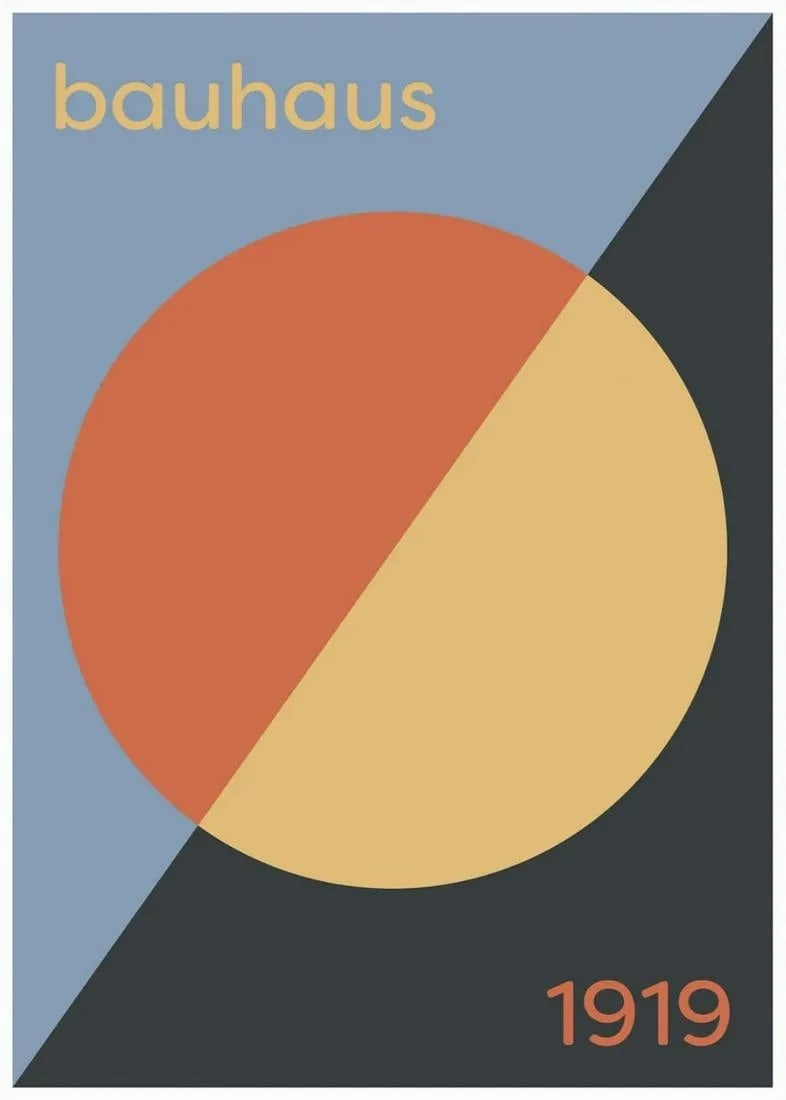 Bauhaus "1919" Print: Bauhaus refers to a renowned art school that operated in Germany between 1919 and 1933. It was founded by architect Walter Gropius in Weimar and later moved to Dessau and Berlin. The school's name, Ba