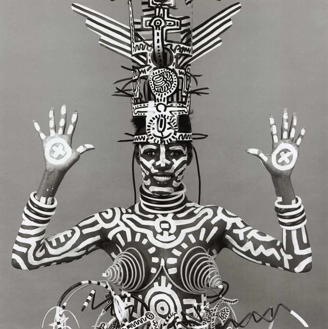 ROBERT MAPPLETHORPE "Grace Jones, By Keith Haring"Print: Robert Mapplethorpe (November 4, 1946 â€“ March 9, 1989) was an American photographer known for his controversial and provocative work. He was born in Floral Park, New York, and grew up in a Cath