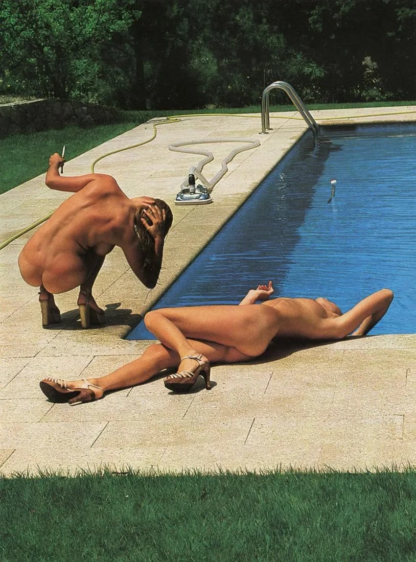 HELMUT NEWTON" St. Tropez, 1975"Print: Helmut Newton (1920-2004) was a German-Australian fashion and portrait photographer known for his provocative and highly stylized images. He is celebrated for his bold, erotic, and often controversial