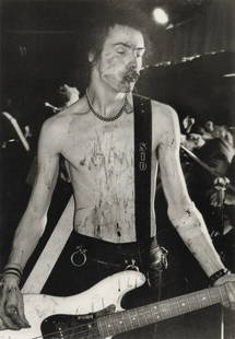 BOB GRUEN "Sid Vicious, Dallas, Texas, 1978"Prinrt: Bob Gruen is an American rock and roll photographer known for his iconic images of musicians and bands from the 1960s to the present. His work captures the energy and essence of the rock and punk