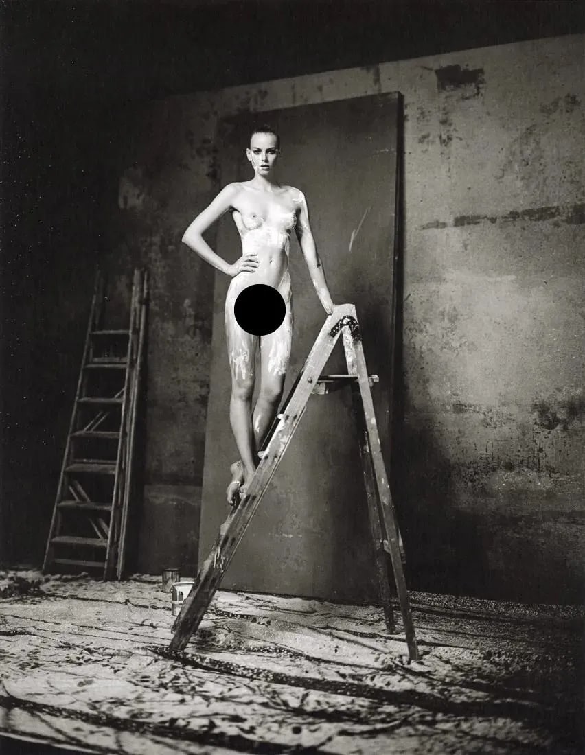 MARC LAGRANGE "The Painter, Stand-Up, 2012" Print: Marc Lagrange was a Belgian photographer known for his captivating and often sensual fine art photography. "The Painter, Stand-Up, 2012" likely refers to one of his photographs taken in 2012 that feat