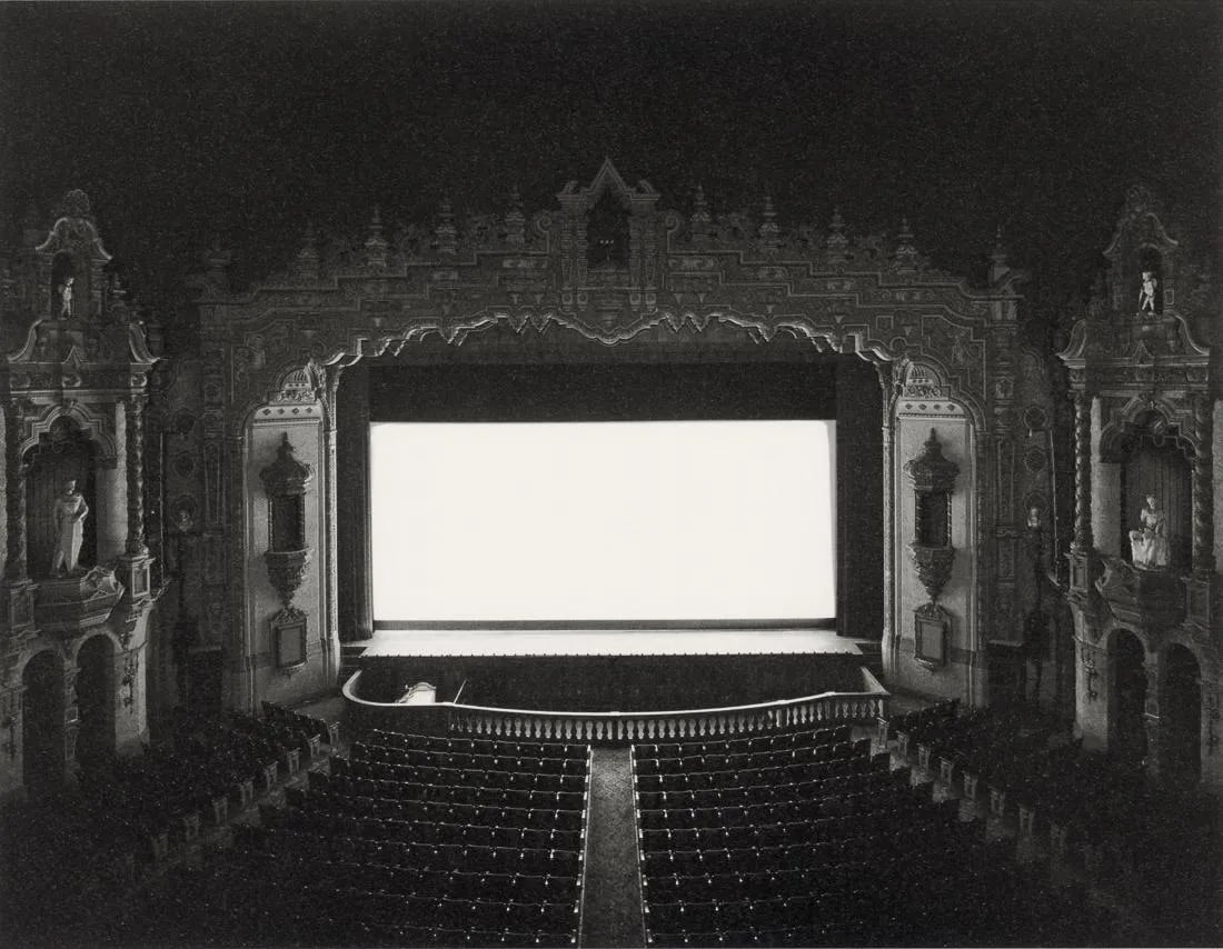 HIROSHI SUGIMOTO "Akron Civic, Ohio, 1980" Print: Hiroshi Sugimoto is a Japanese photographer known for his minimalist and contemplative style of photography. "Akron Civic, Ohio, 1980" refers to one of his photographs taken in 1980 at the Akron Civic