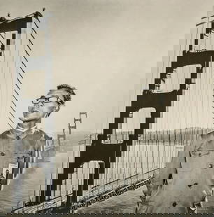 TSENG KWONG CHI "Golden Gate Bridge, 1979" Print: Tseng Kwong Chi was a Chinese-Canadian photographer known for his "Expeditionary Self-Portrait" series, in which he traveled to various iconic landmarks and photographed himself in a Mao suit. In 1979