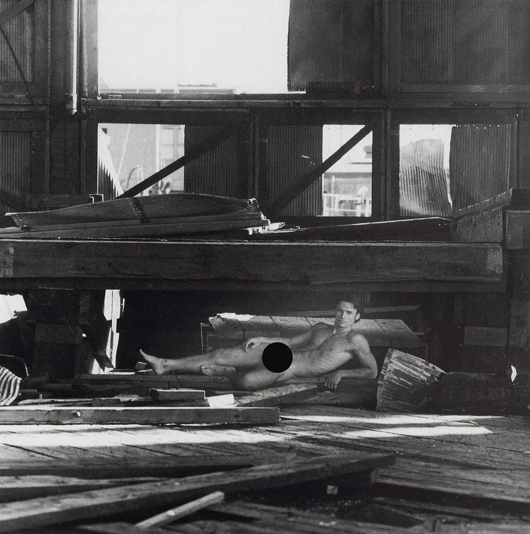 ROBERT MAPPLETHORPE "Dennis on the Pier, 1976" Print: Robert Mapplethorpe was an American photographer known for his provocative and often controversial work, which often explored themes of sexuality, identity, and the human form. "Dennis on the Pier, 19