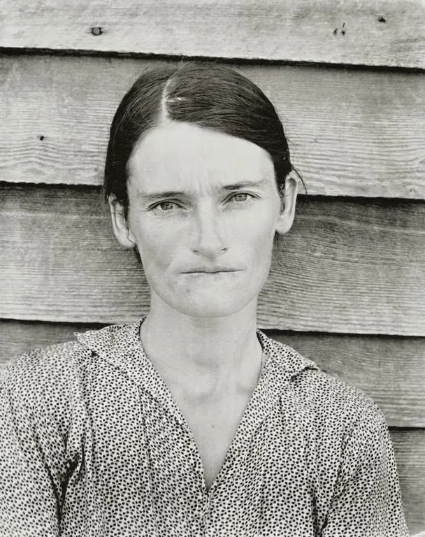 WALKER EVANS "Wife of a Cotton Sharecopper, 1936" Print: Walker Evans was an influential American photographer known for his documentary and street photography. "Wife of a Cotton Sharecropper, 1936" is a reference to one of his iconic photographs from his w