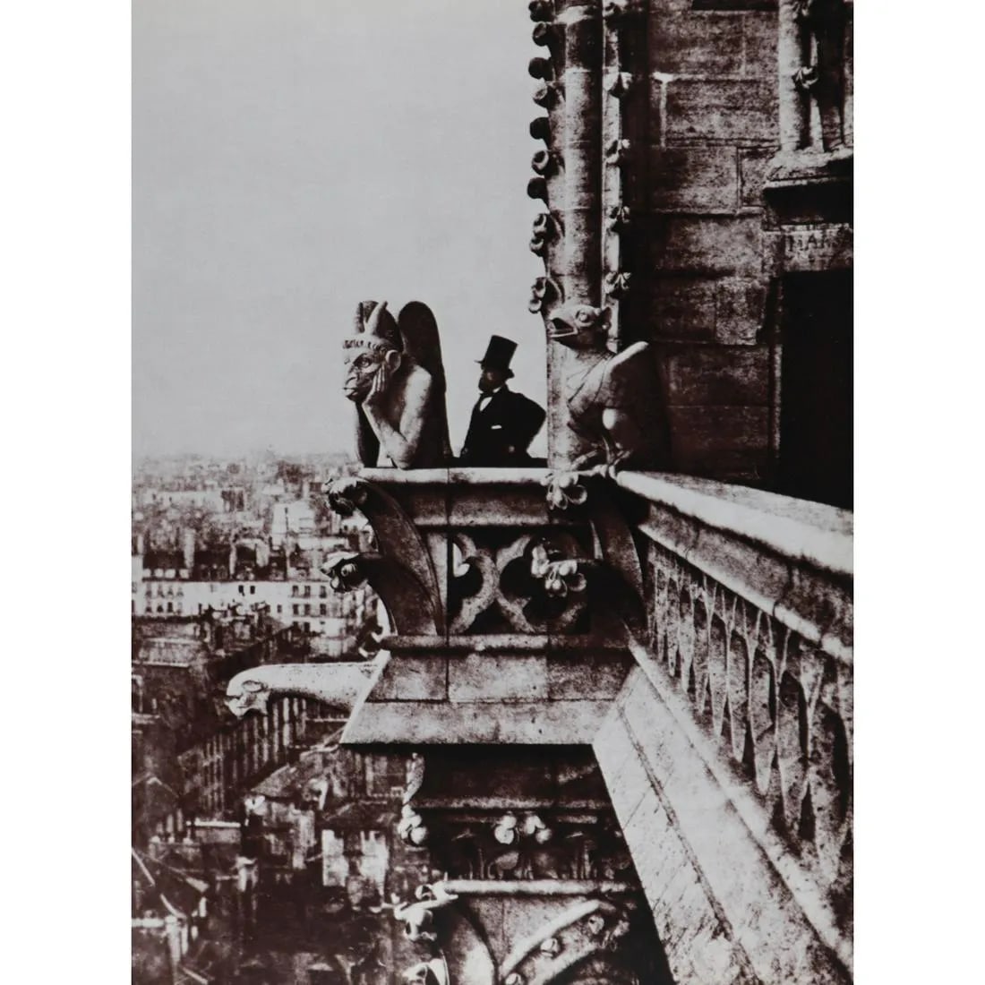 CHARLES NEGRE "Le Stryge, Notre Dame, 1853" Print: Charles NÃ¨gre was a French photographer known for his contributions to early photography, particularly in the realm of architectural photography. "Le Stryge, Notre Dame, 1853" is a reference to one