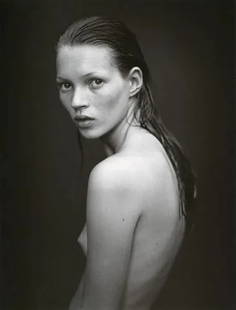 MARIO SORRENTI 'Kate Moss, 1993' Print: Mario Sorrenti, an Italian-American photographer, is known for his work in fashion photography and portraiture. The photograph "Kate Moss, 1993" likely features the famous British supermodel, Kate Mos