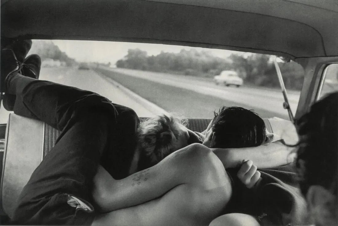 BRUCE DAVIDSON "Backseat Couple, Brooklyn, 1959"Print: Bruce Davidson is an American photographer known for his work in documentary and street photography. He was born on September 5, 1933, in Oak Park, Illinois. Davidson's photography is celebrated for i