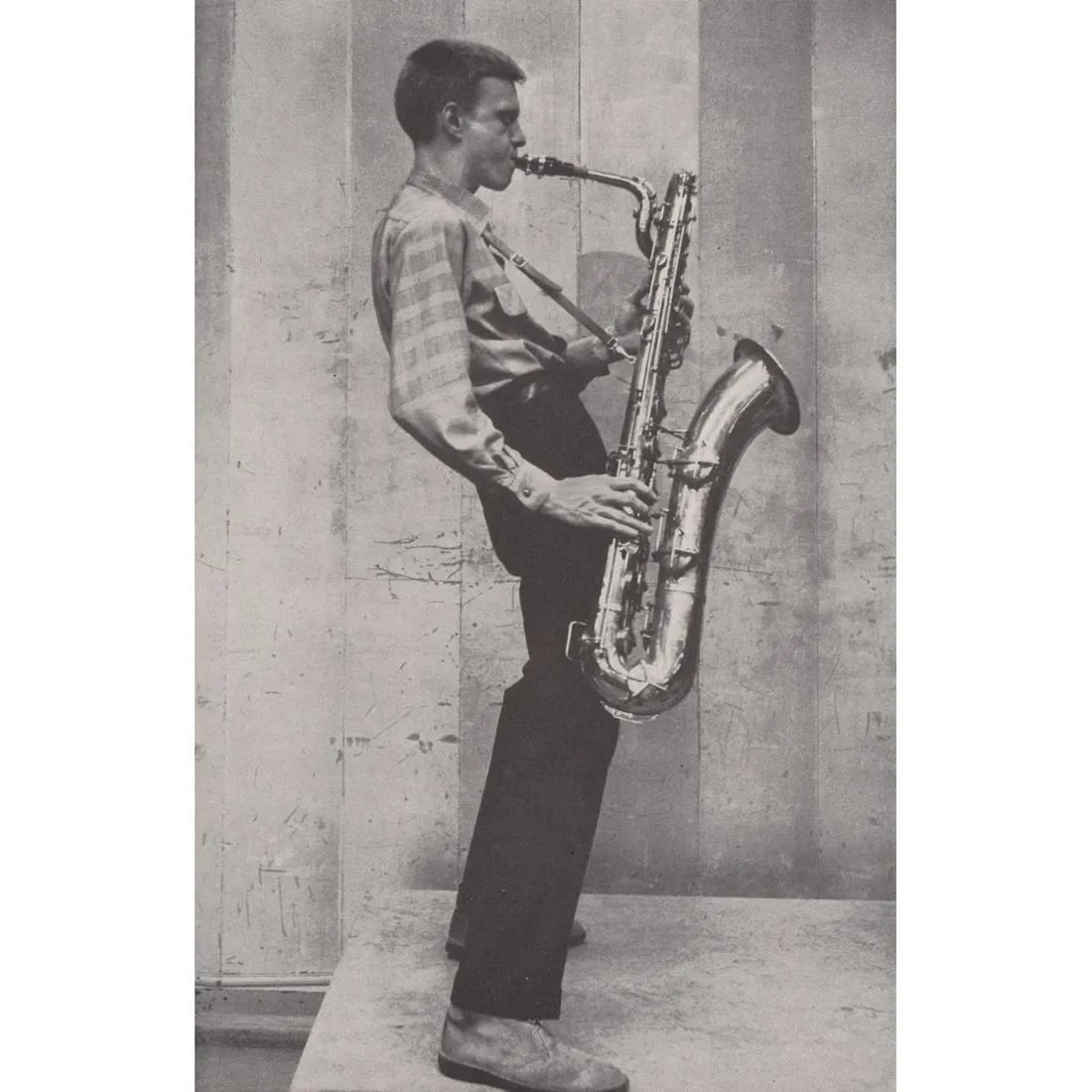 BOB WILLOUGHBY "Gerry Mulligan"Prinrt: Bob Willoughby (1927-2009) was an American photographer known for his extensive work in Hollywood, capturing iconic images of celebrities and the entertainment industry. He was particularly renowned f