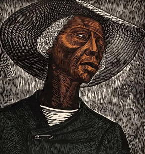 Elizabeth Catlett "Sharecropper, 1952" Print: Elizabeth Catlett was an African American sculptor, printmaker, and civil rights activist. She was born on April 15, 1915, in Washington, D.C., and became one of the most celebrated artists of the 20t