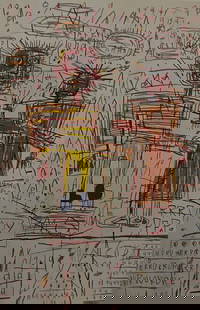 Jean-Michel Basquiat "Untitled" Print.: Jean-Michel Basquiat (1960-1988) was an American artist of Haitian and Puerto Rican descent. He emerged as a prominent figure in the New York art scene in the late 1970s and 1980s. Basquiat is best kn