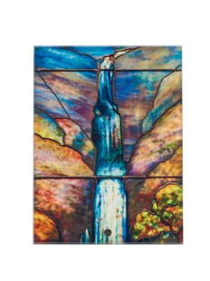 Tiffany Memorial Glass Panel: Tiffany Studios was a renowned American decorative arts firm known for its production of stained glass windows, lamps, and other decorative objects. It was founded by Louis Comfort Tiffany in 1902 and