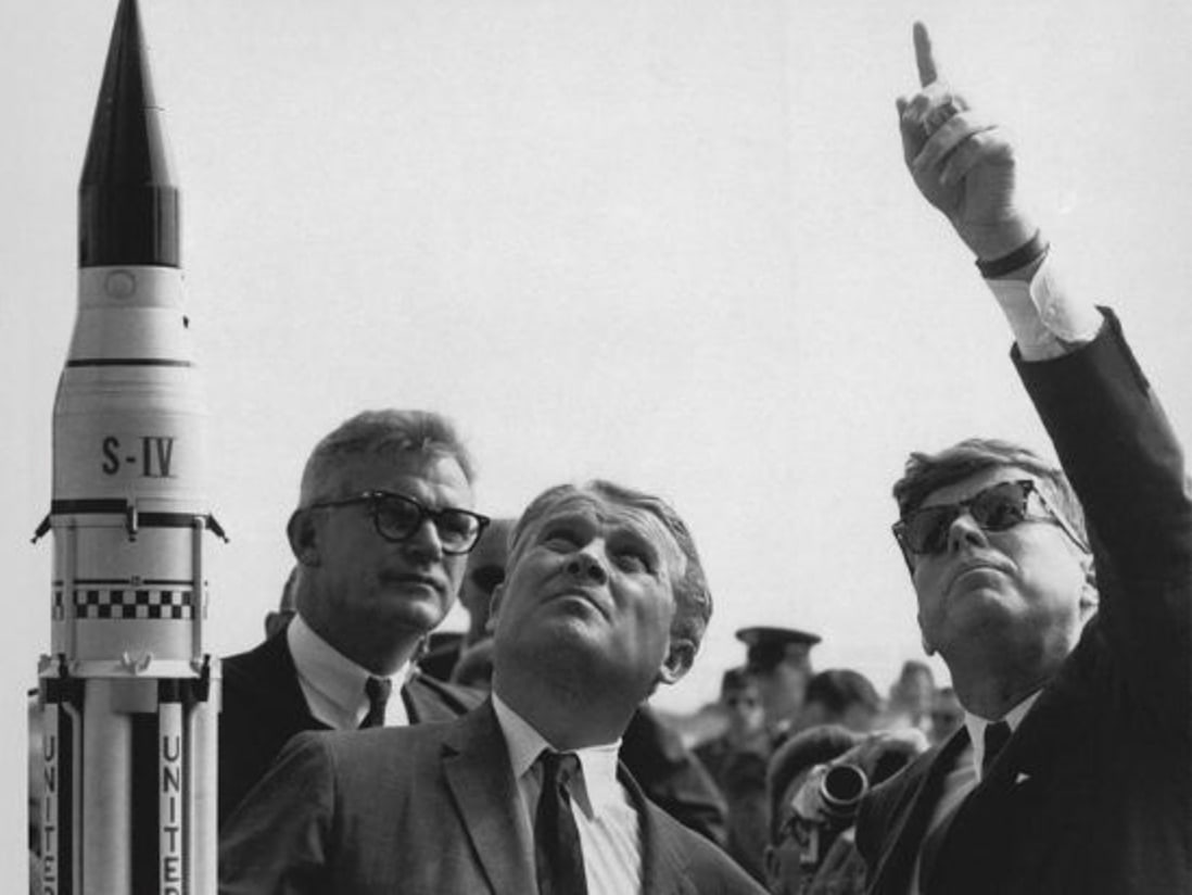 Jofn F. Kennedy, Wernher Von Braun Photo Print (1 of 1)