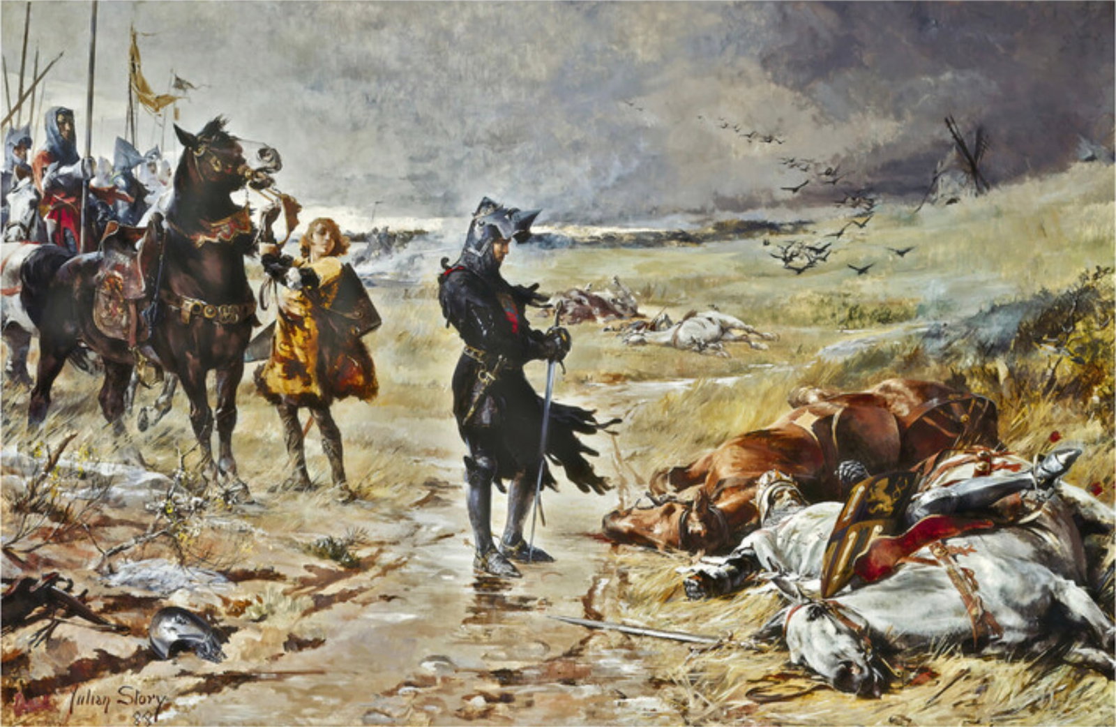 Julian Russell Story "The Black Prince at Crecy, 1888" Print: Julian Russell Story "The Black Prince at Crecy, 1888" Print