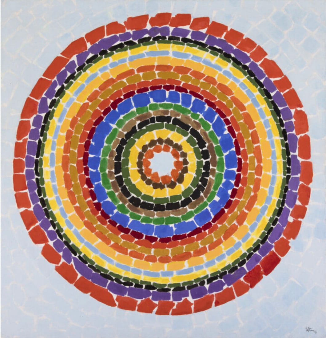 Alma Thomas "Circle of Flowers, 1969" Offset Lithograph: Alma Thomas (1891–1978) was an American artist known for her contributions to the Abstract Expressionist and Color Field movements. She was born on September 22, 1891, in Columbus, Georgia.Thomas be