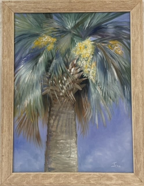 Palm Tree Oil Painting Artist signed (1 of 4)