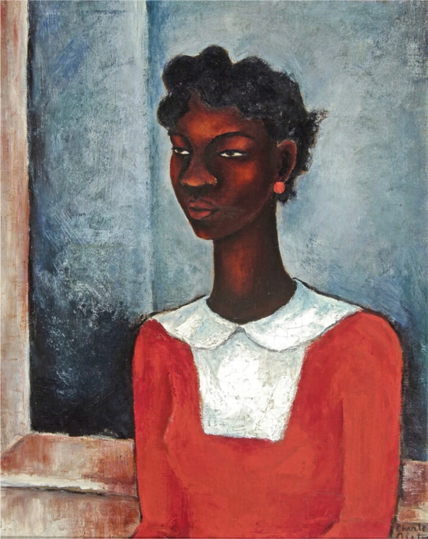 Charles Alston "Girl in a Red Dress, 1934" Offset Lithograph (1 of 1)