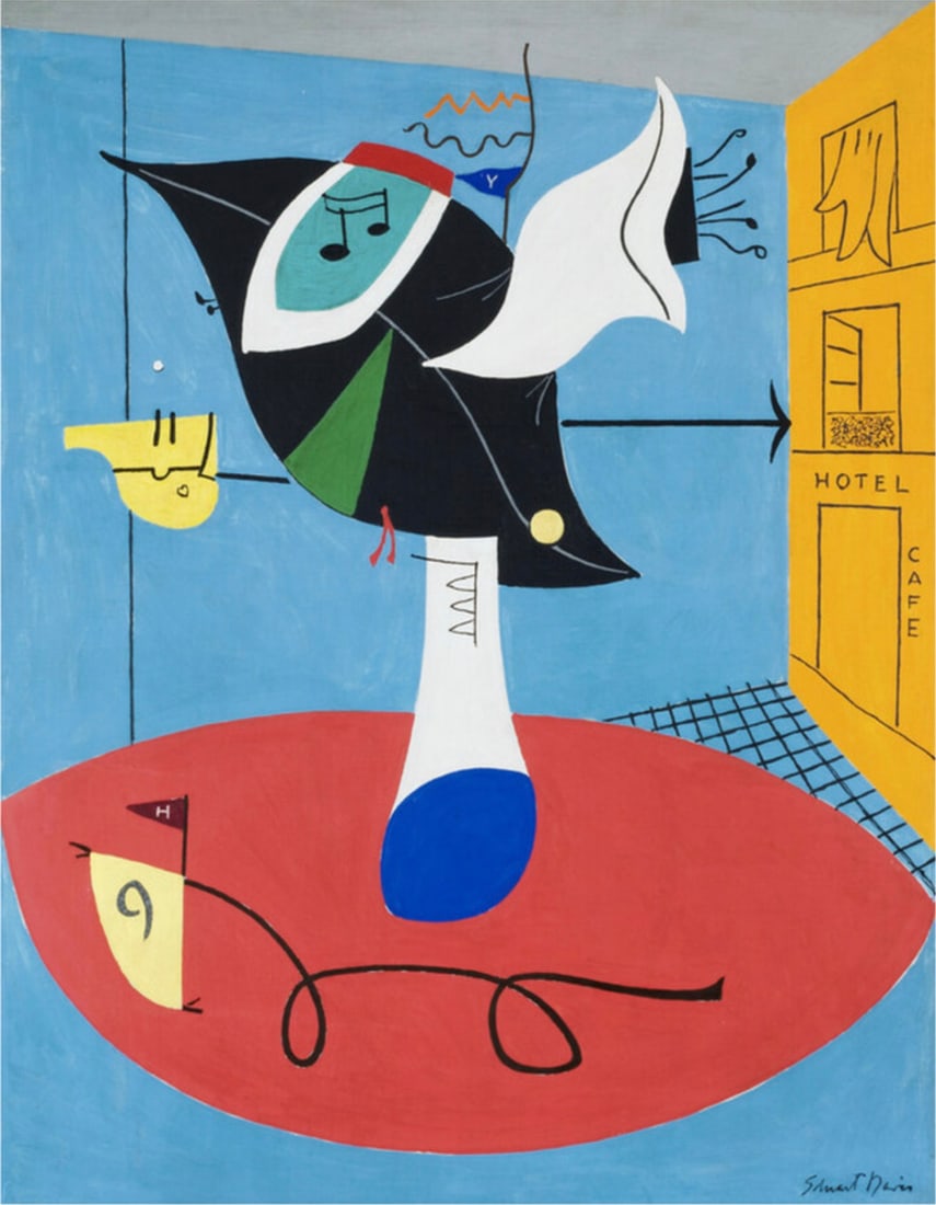 Stuart Davis "Still LIfe with Flowers, 1930" Offset Lithograph: Stuart Davis (1892–1964) was an American modernist painter known for his unique blend of European modernism and American urban culture. Born on December 7, 1892, in Philadelphia, Pennsylvania, Davis