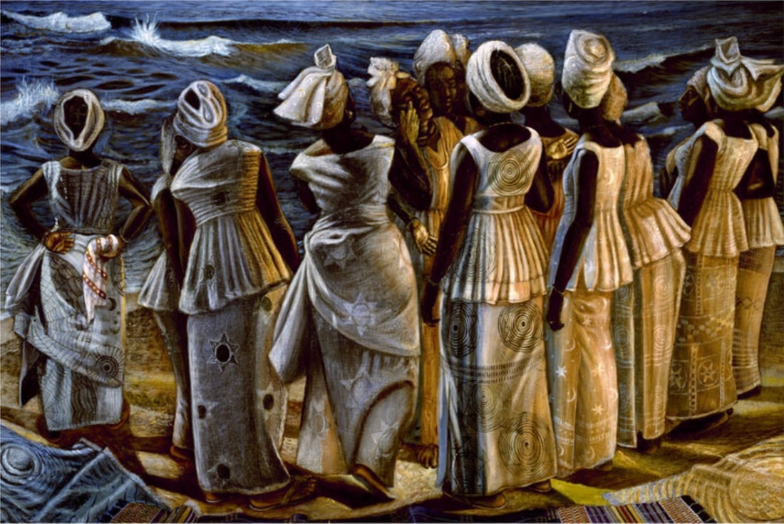 John Anansa Thomas Biggers "The Stream Crosses the Path, 1961" Offset Lithograph (1 of 1)