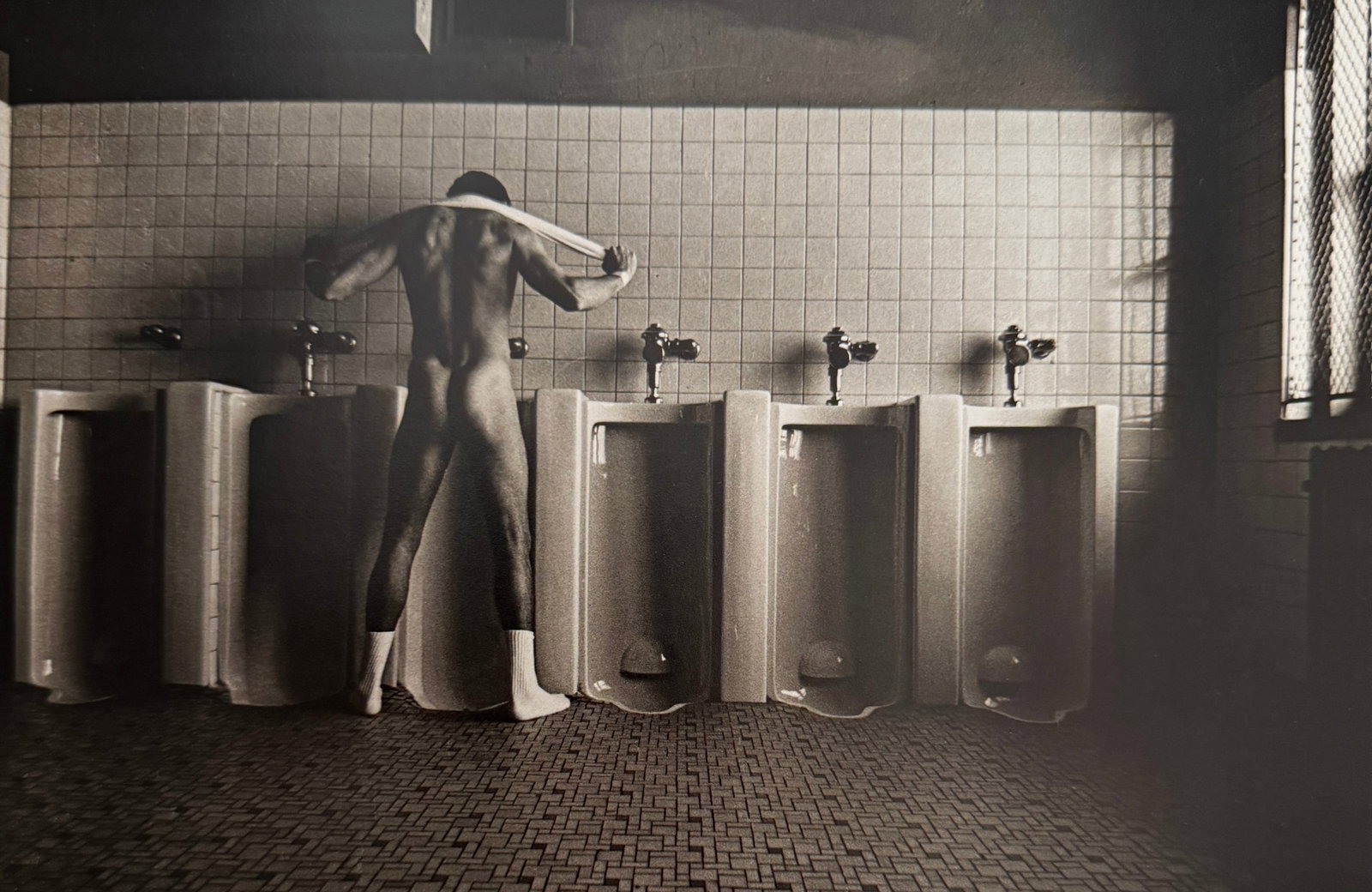 Ken Haak "Urinal, Nude" Print: Ken Haak was a celebrated fashion photographer. A native of Glendale, California, Haak attended the Art Center School in Los Angeles, where he studied painting and graphic design. Upon graduation, he 