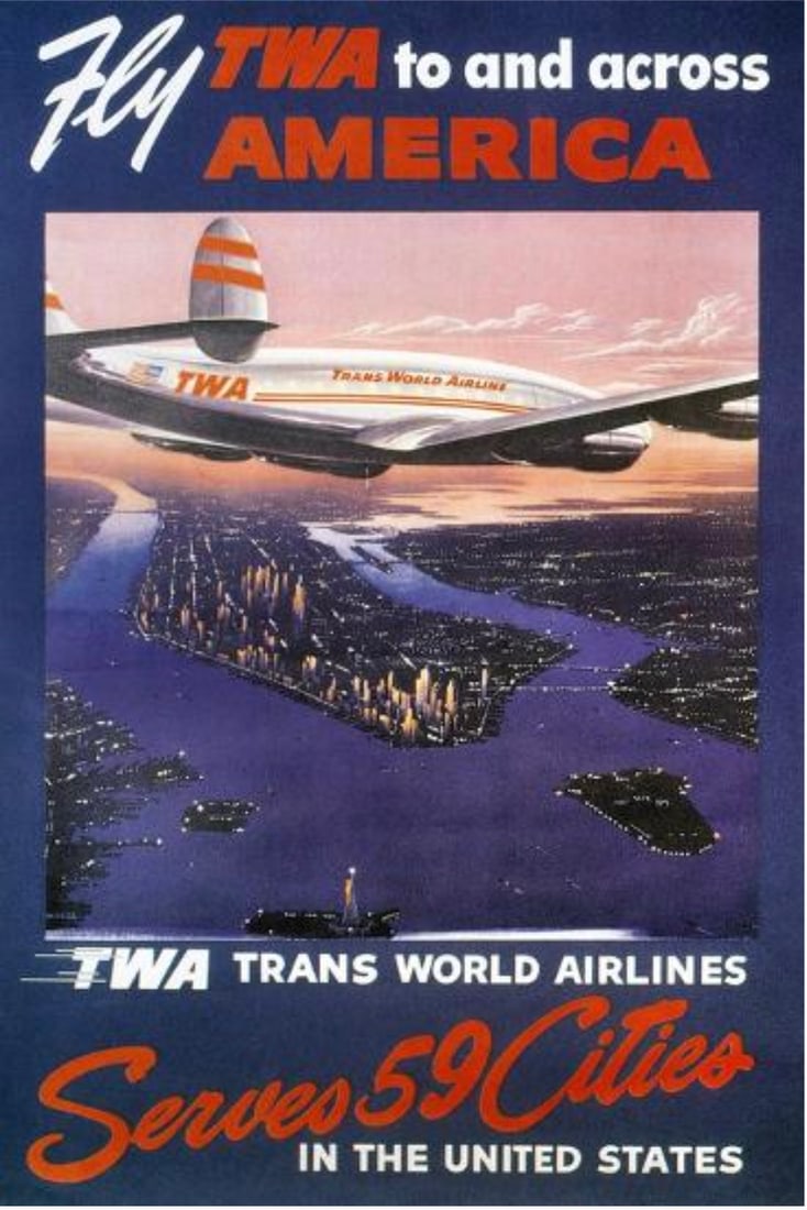 Trans World Airlines "America, New York" Poster (1 of 1)