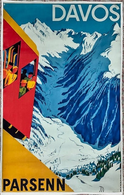 DAVOS PARSENN Swiss Ski Poster (1 of 6)