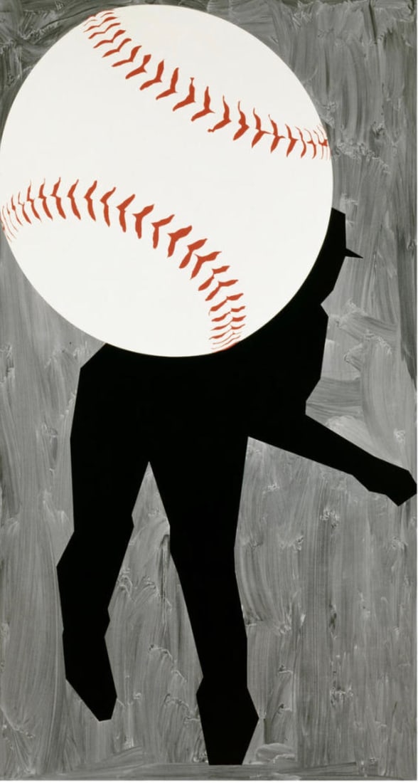 Robert Moskowitz "Hard Ball III, 1993" Offset Lithograph: Robert Moskowitz (born 1935) is an American contemporary artist known for his abstract paintings. Here are some key points about Robert Moskowitz:1. **Early Life:** Robert Moskowitz was born on March