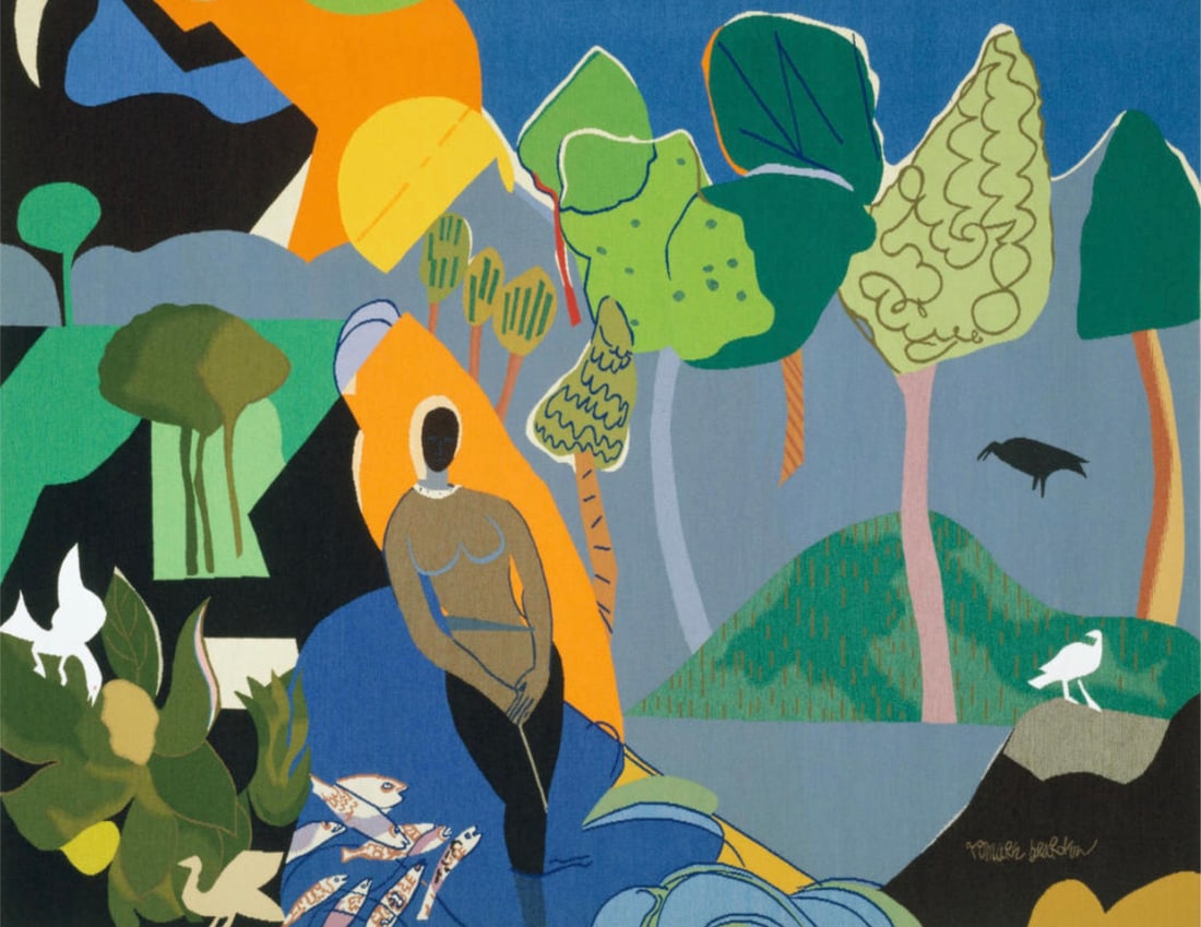 Romare Bearden "Recollection Pond, 1976" Offset Lithograph (1 of 5)
