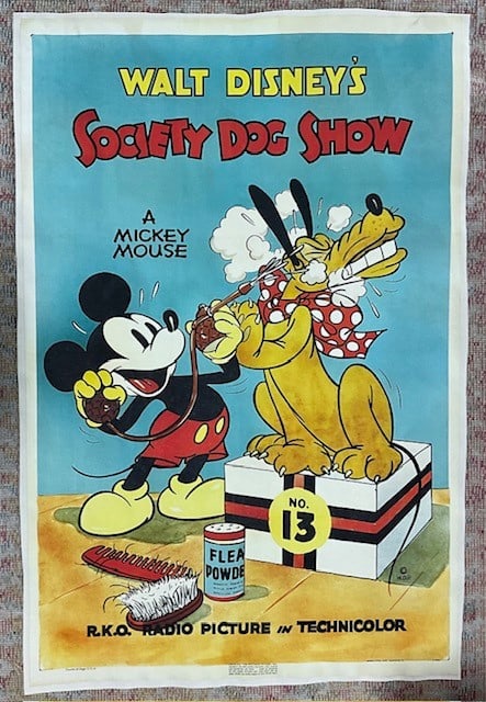 Walt disney Society Dog Poster: Walt disney Society Dog Poster on Linen Measures 41.00 X 27.00