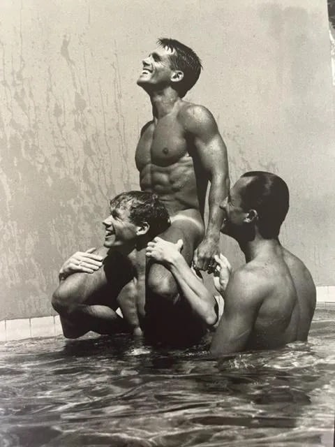 Tom Bianchi "Pool, Nude" Print: Tom Bianchi (1945-) was an American photographer and LGBTQ+ activist. He was known for his photographs of male nudes and his documentation of gay culture in the United States during the 1970s, 80s, an
