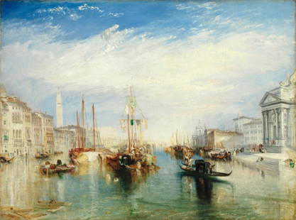 Joseph Mallord William Turner "Venice, from the Porch of Madonna della Salute, 1835" Offset: Joseph Mallord William Turner (1775–1851) was an English Romantic landscape painter known for his innovative and expressive use of light, color, and atmospheric effects. Here are key points about J.